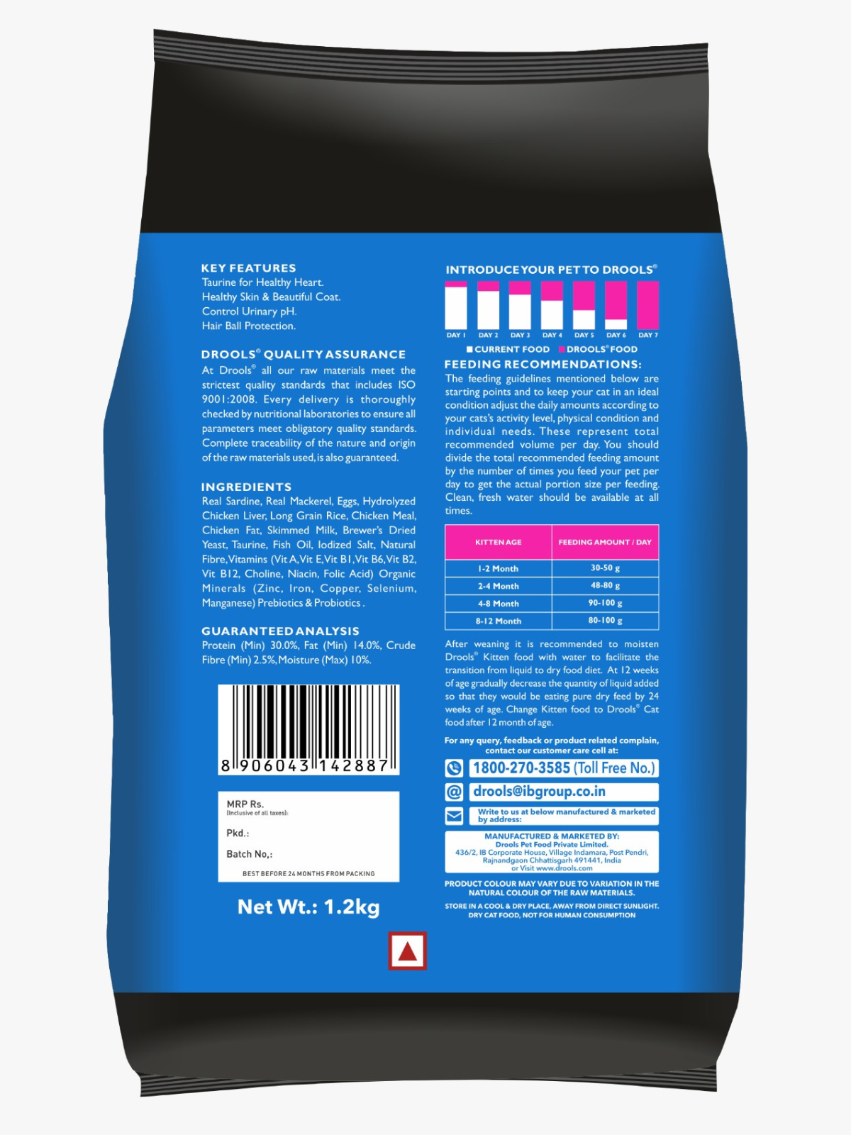 Drools Kitten Ocean Fish 1.2kg: Best Dry Food for Growing Kittens